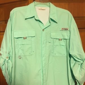 Green Columbia performance button down